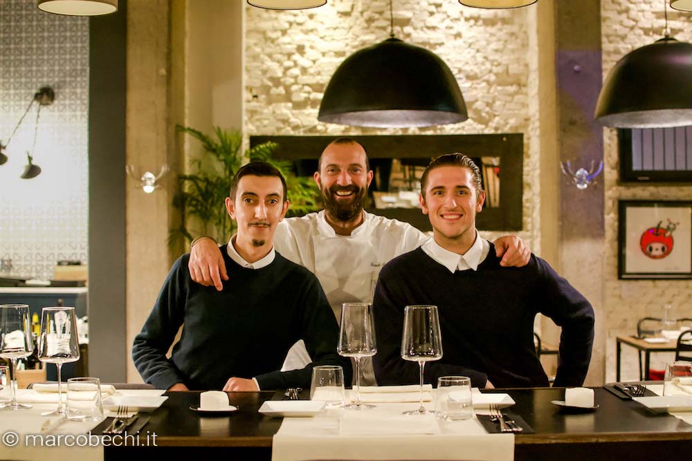 Alessandro Fresoli, Sommelier, lo Chef Riccardo Serni e il Maitre Gabriele Bianchi