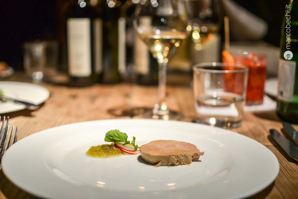 Il foie gras dello chef come benvenuto