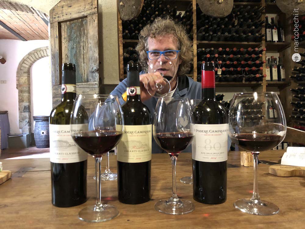Luca Polga con I suoi vini