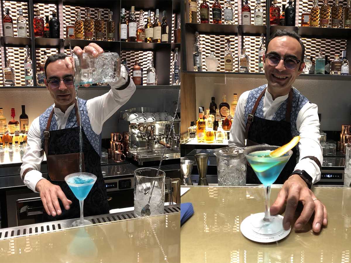 Paolo Ponzo ha curato la preparazione dei cocktail, quì il blune-groni
