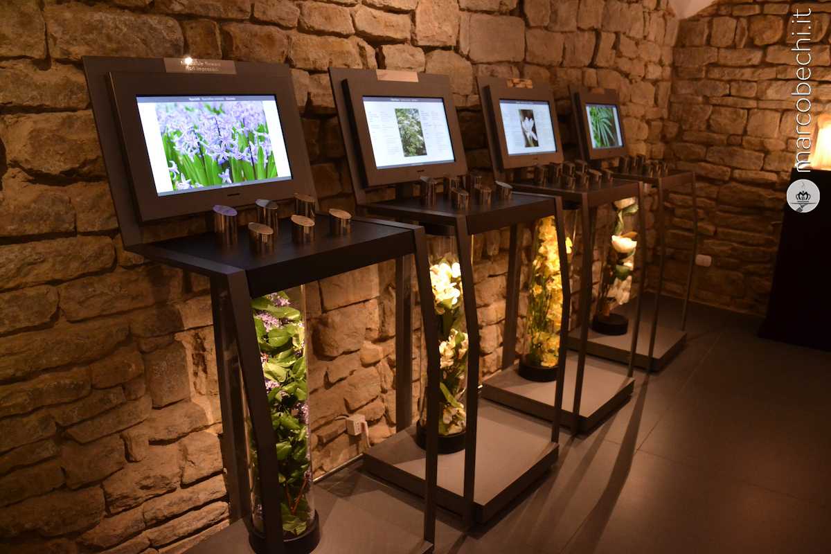 Una sala del Museo Villoresi dedicata alle fragranze florerali