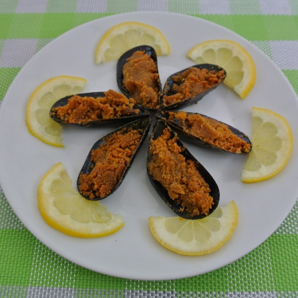 Cozze al Gruyère in tavola