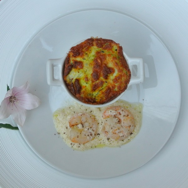 Sofficiotto di zucchine e gamberoni