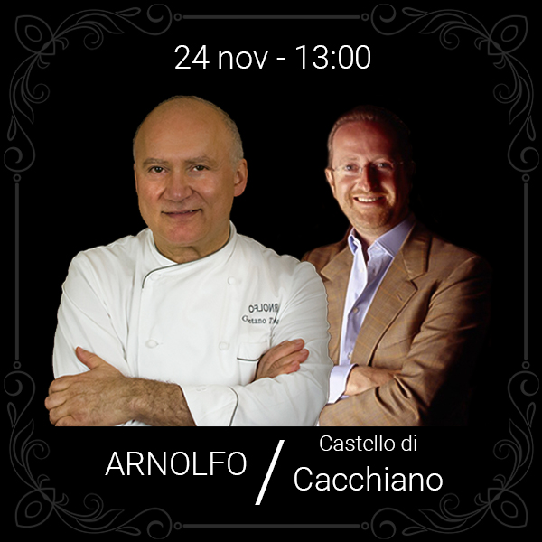 Arnolfo ** – Le Essenze del territorio di Gaetano Trovato e lo charme dei vini del Castello di Cacchiano