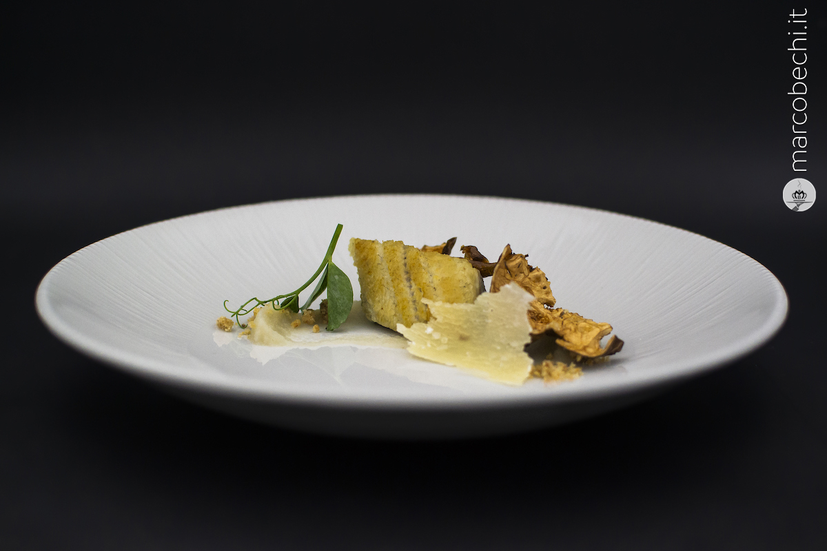 Anguilla arrostita con purea di topinambur e parmigiano