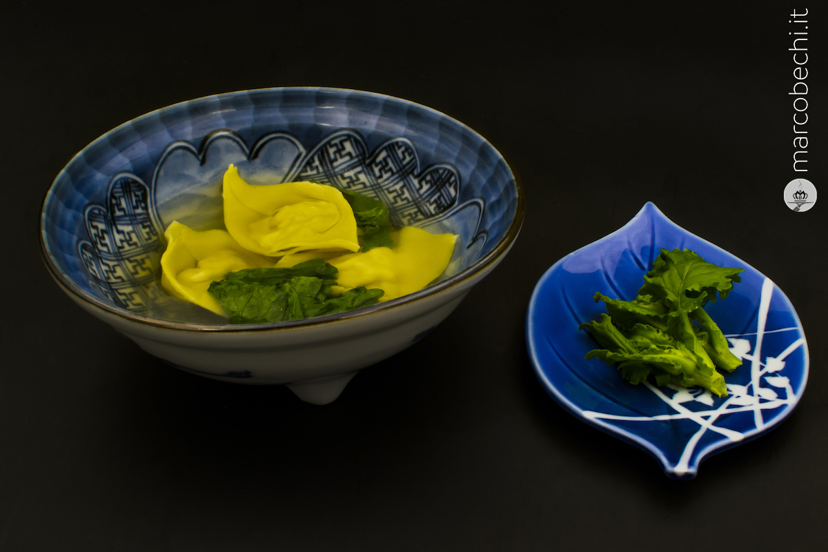 Tortelli di fagiano in brodo con rapi