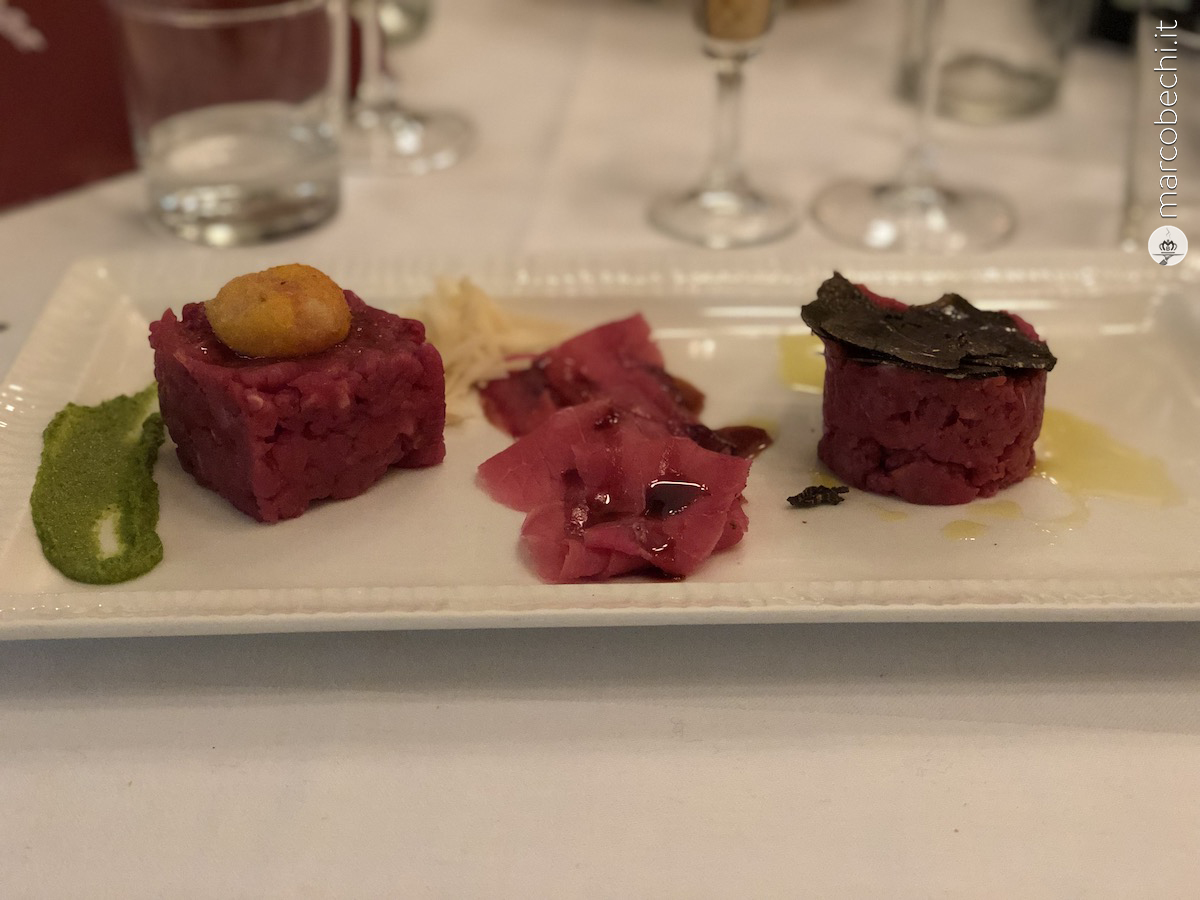 Battuto di Black Angus, Carpaccio di Marchigiana e Battuto di Chianina