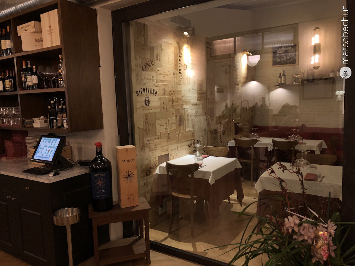 Un particolare della sala del Ristorante in Via Orti Oricellari, il più grande