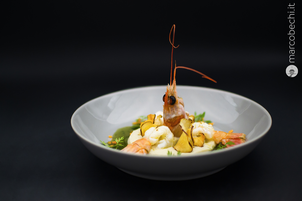 Scampi leggermente affumicati