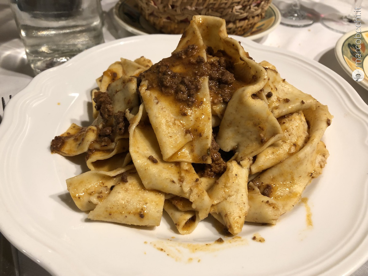 Pappardelle di grano duro toscano Senatore Cappelli al ragù di selvaggina