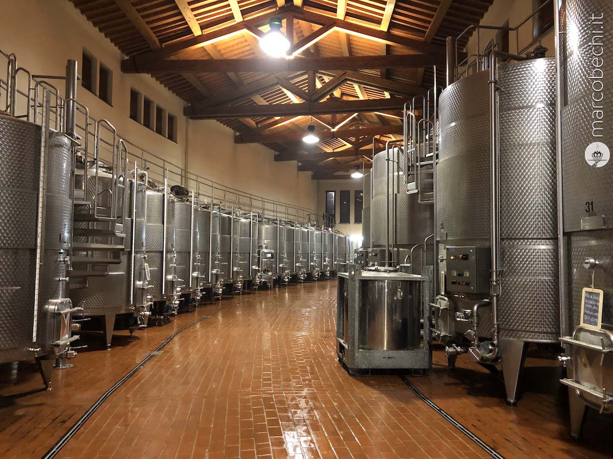 La cantina di vinificazione de Il Borro