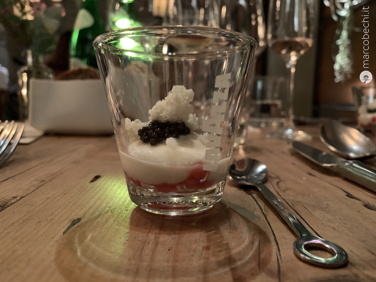 Rapa candita al Campari, purea di cavolfiore e caviale di NIcholas Duonnolo