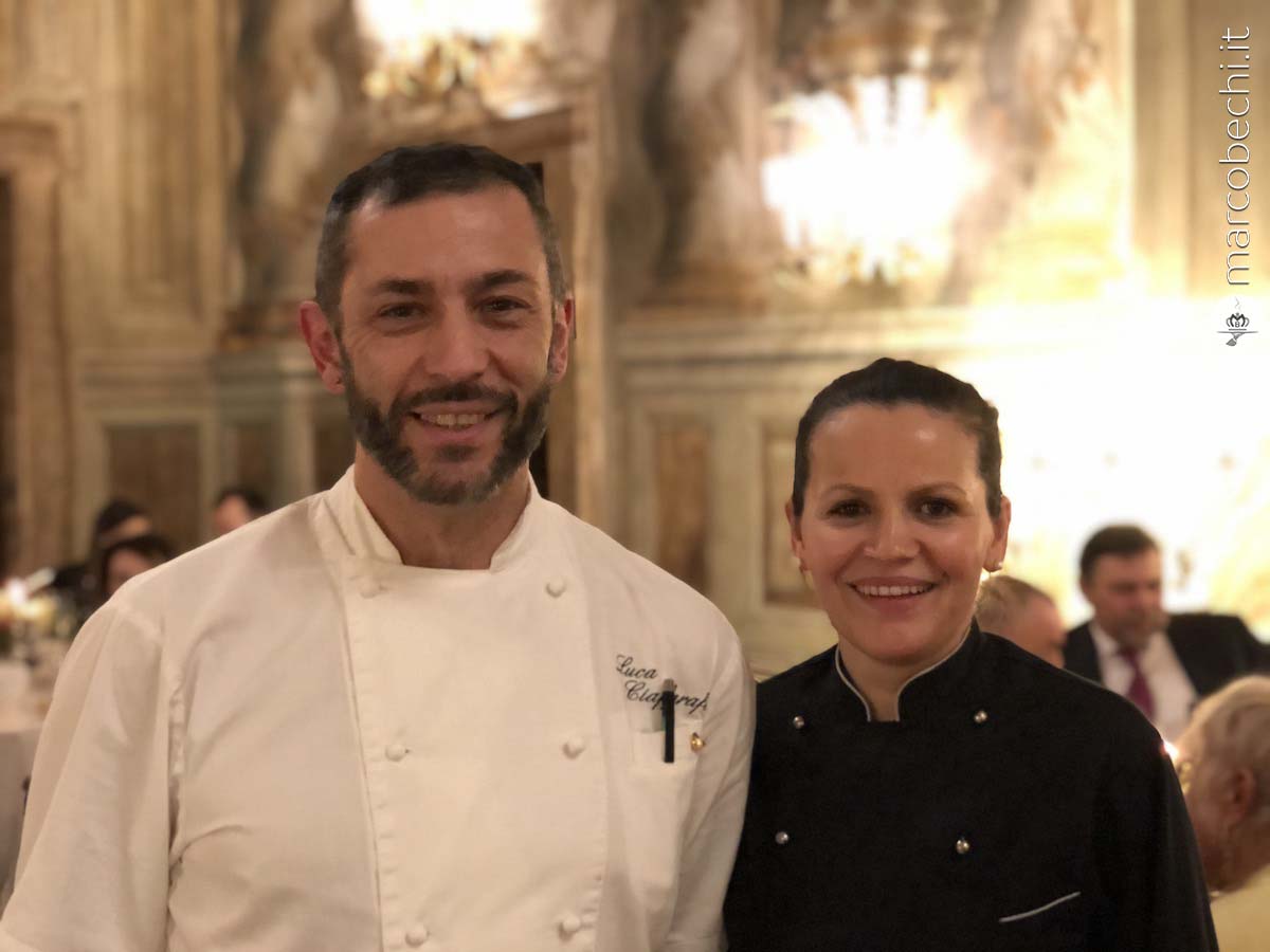 Lo Chef Luca Ciaffaraffà e la Chef Emira Taflaj