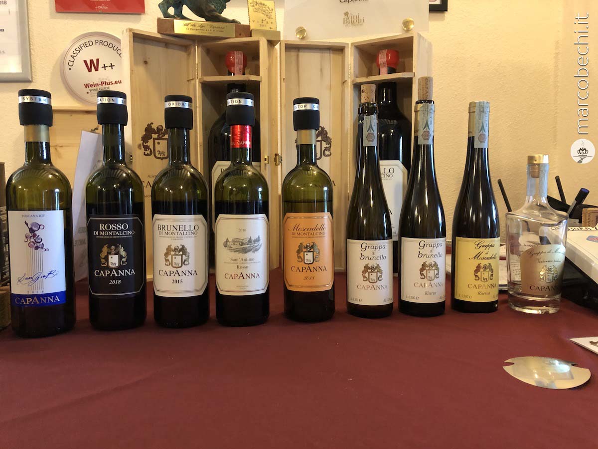 La gamma dei vini di Capanna