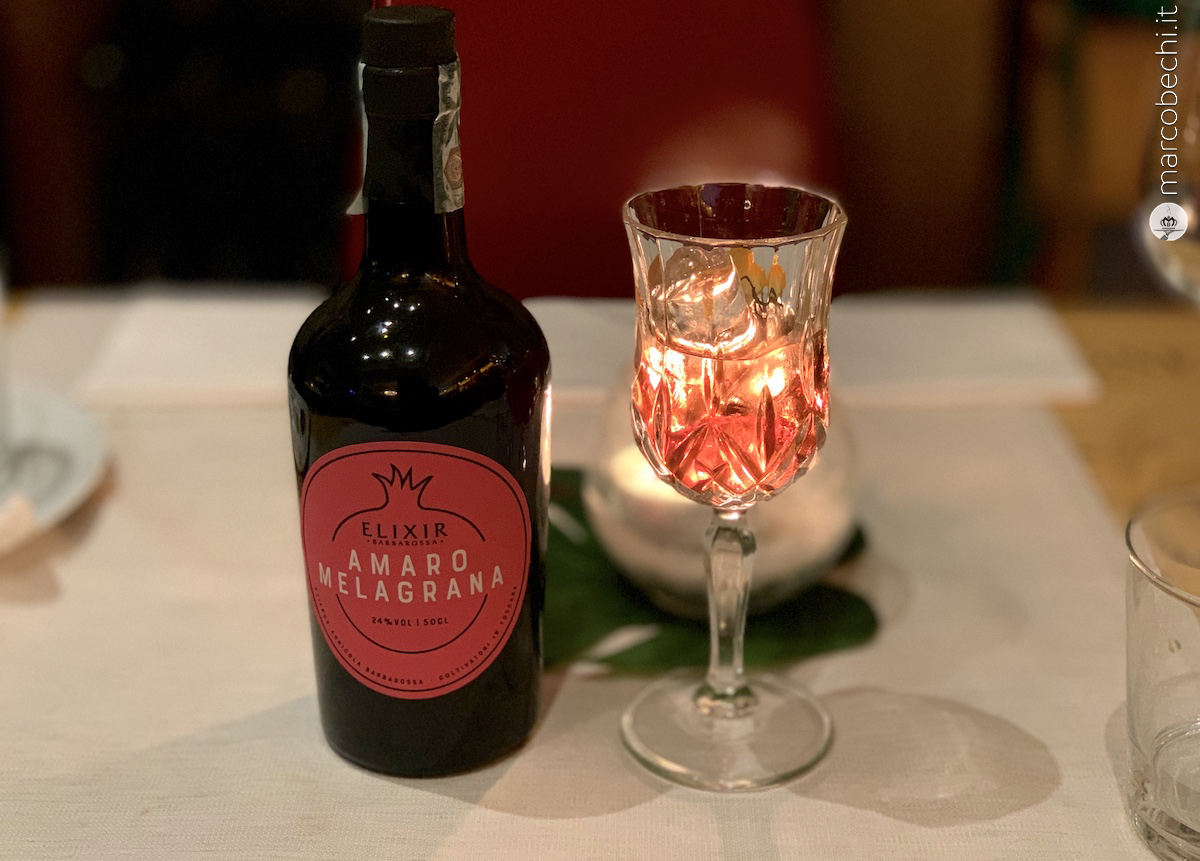 L'amaro al melograno, di produzione locale, per chiudere il pranzo