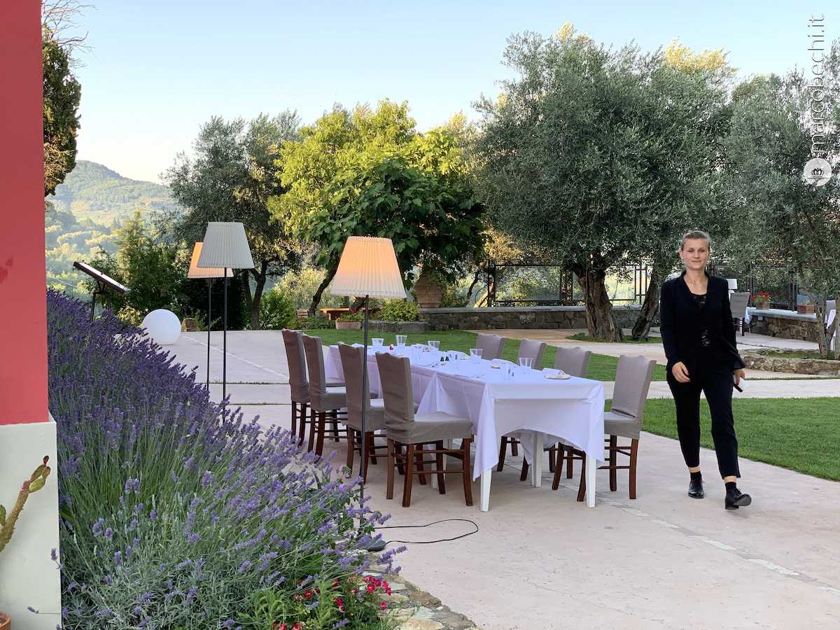 Una tavola de il Podere Belvedere con Claudia
