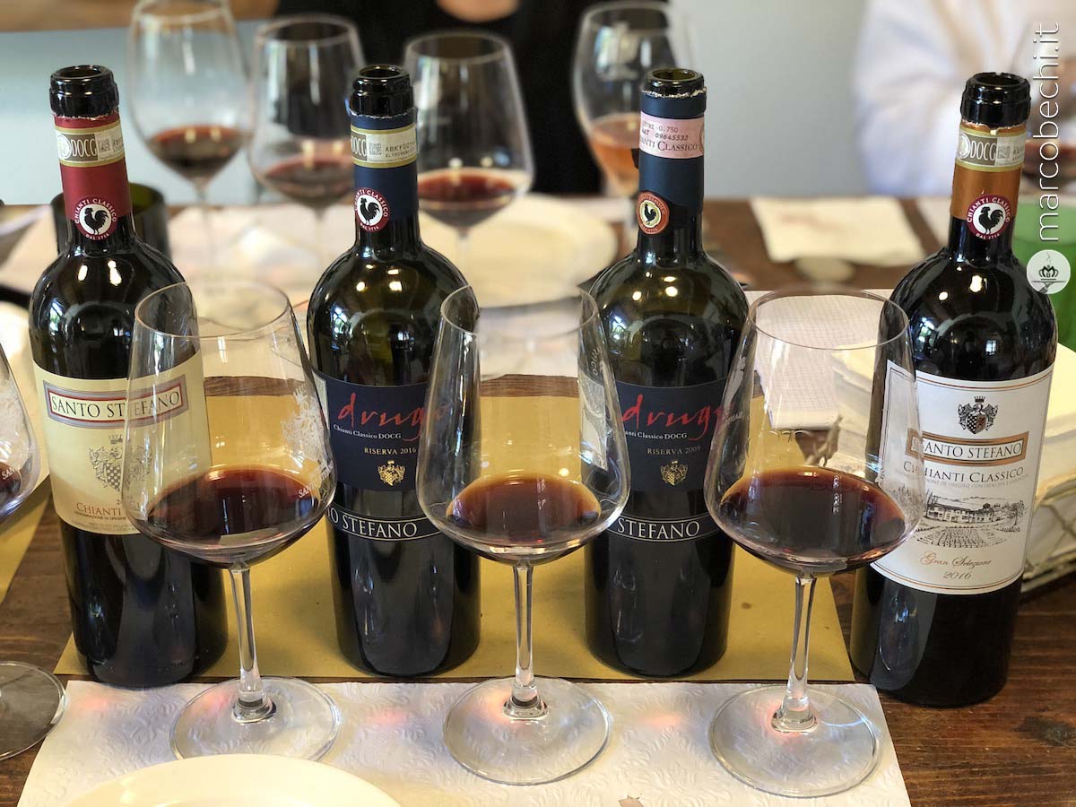 I vini in degustazione della Fattoria Santo Stefano