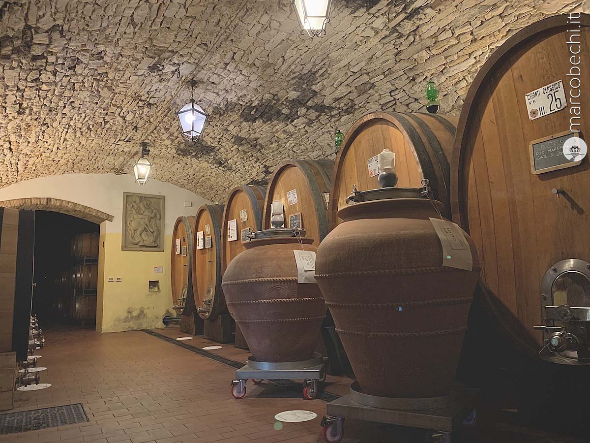 Una parte della cantina del Castello di Vicchiomaggio