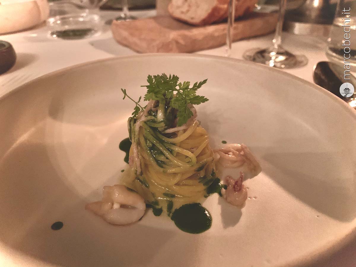 Tagliolino fresco, Calamaretti spillo, Prezzemolo, Cerfoglio