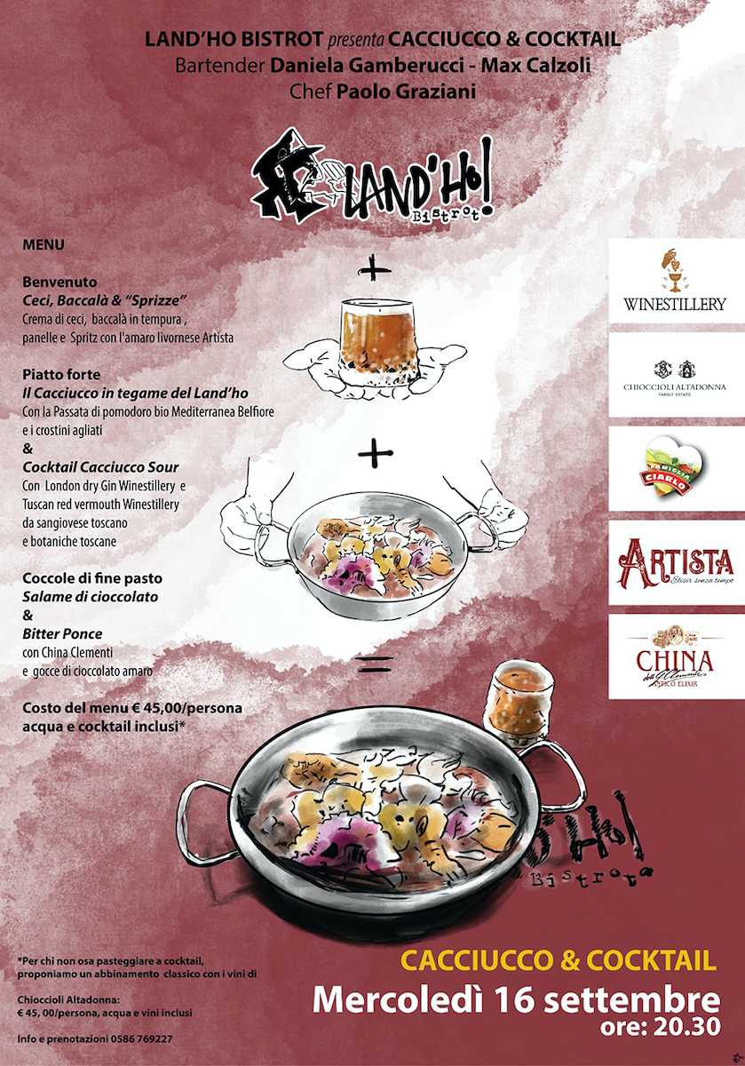 Cacciucco & Cocktail al Land’ho Bistrot a Rosignano Solvay (LI) per la Tuscany Cocktail Week