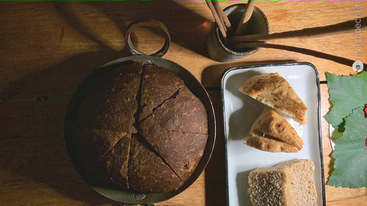 Il pane nero ai cereali, grissini stirati, pane casatiello e focaccia rustica in cassetta Il pane nero ai cereali, grissini stirati, pane casatiello e focaccia rustica in cassetta