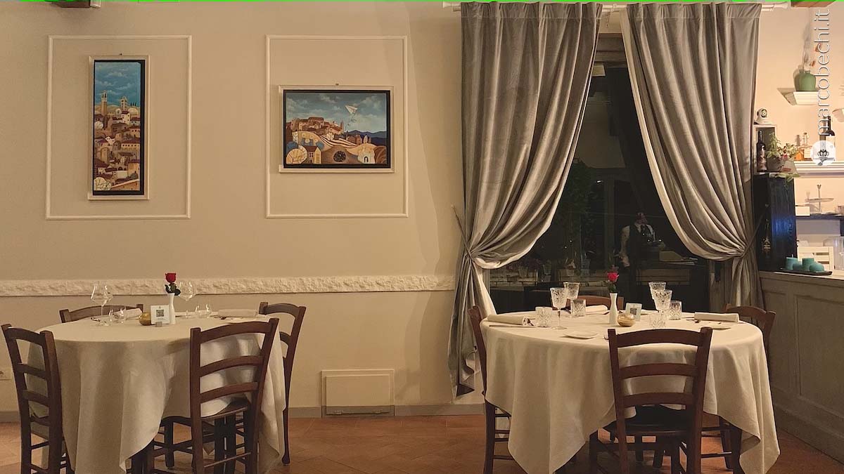 La sala de La Sosta del Cavaliere a Sovicille - Siena