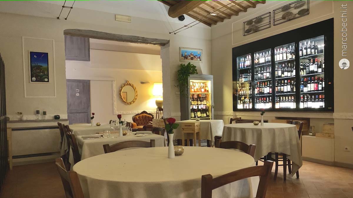 La sala de La Sosta del Cavaliere a Sovicille - Siena