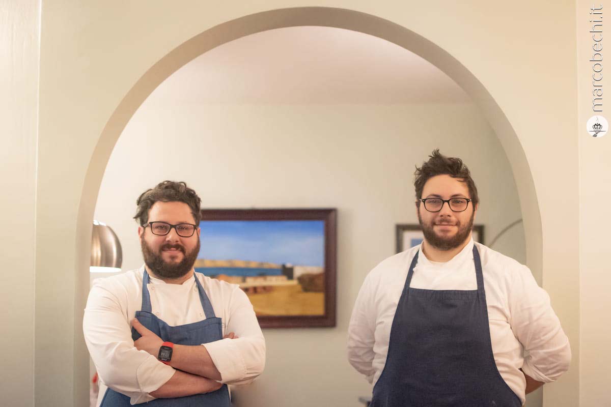 Lo chef Niccolò Palumbo e il pasticcere Gabriele Palumbo