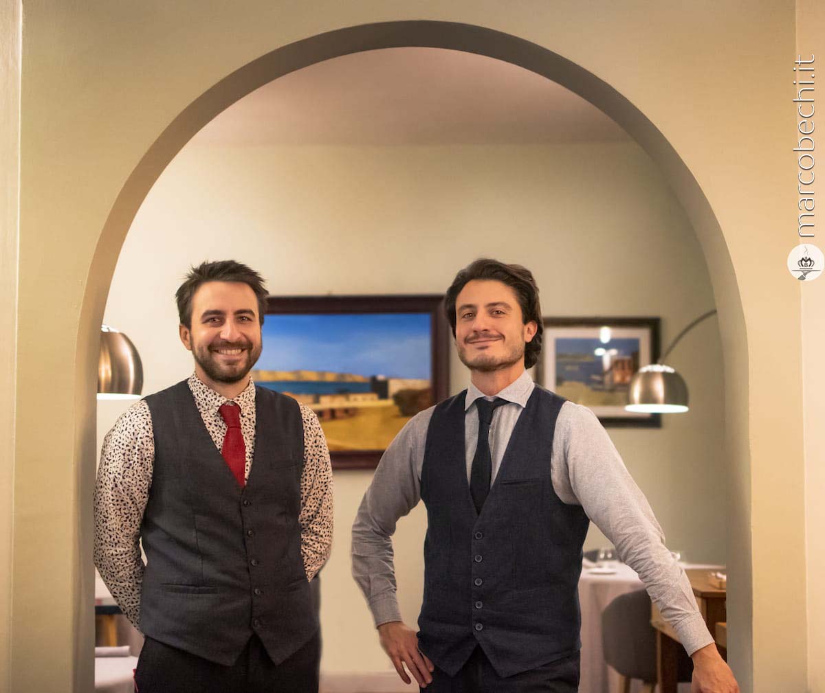 Il maitre Lorenzo Catucci e il sommelier Marco Tirinnanzi