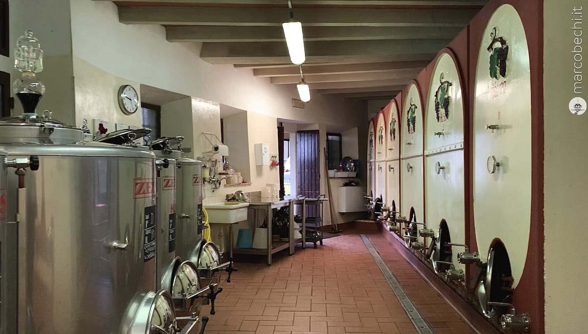 La cantina di vinificazione a Monteraponi