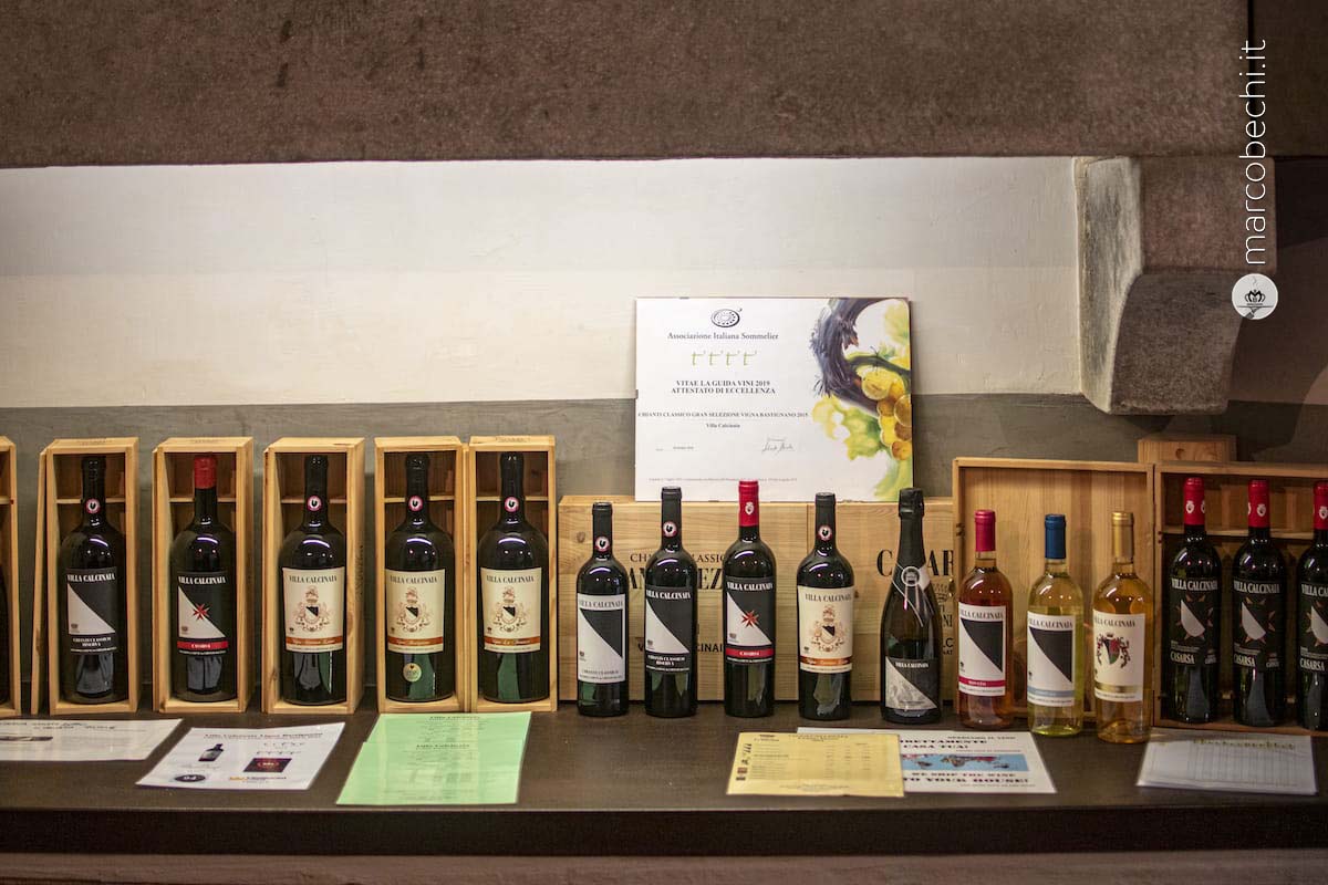 La gamma dei vini della tenuta
