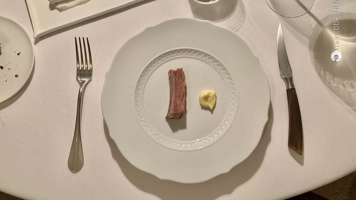 Costina di agnello e maionese di patate