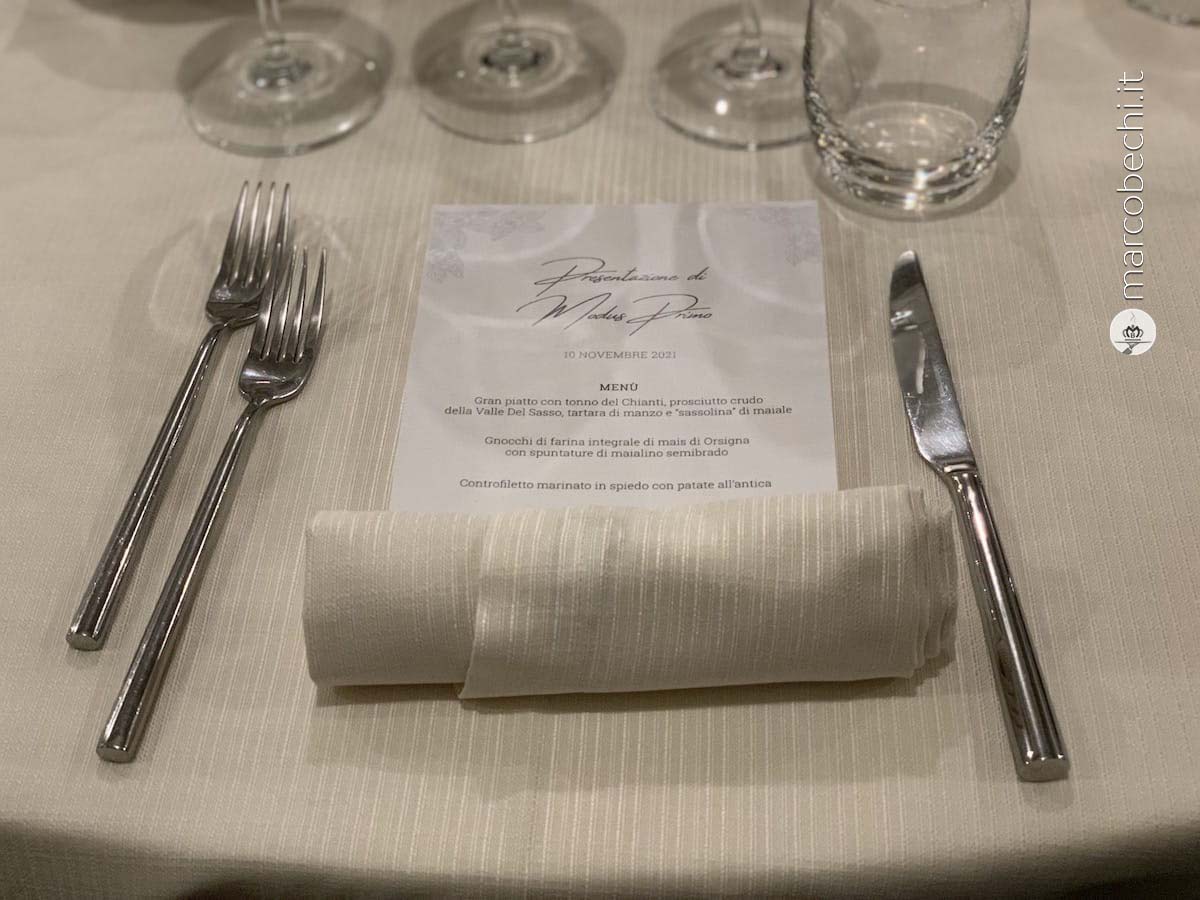 Il menù della cena alle Tre Rane
