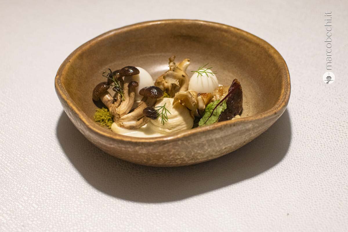 Uova di quaglia con funghi di stagione