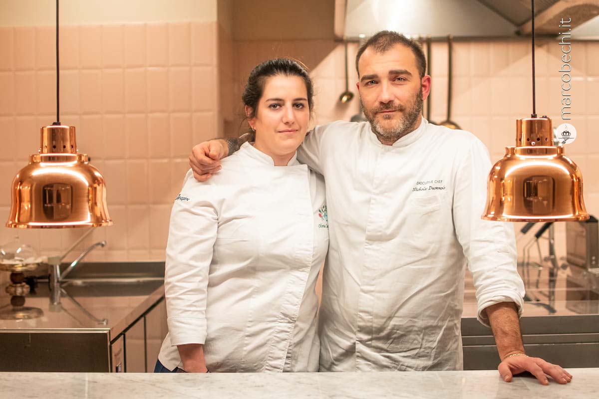 Lo chef Nicholas Duonnolo con la pasticcera Olivia Cappelletti