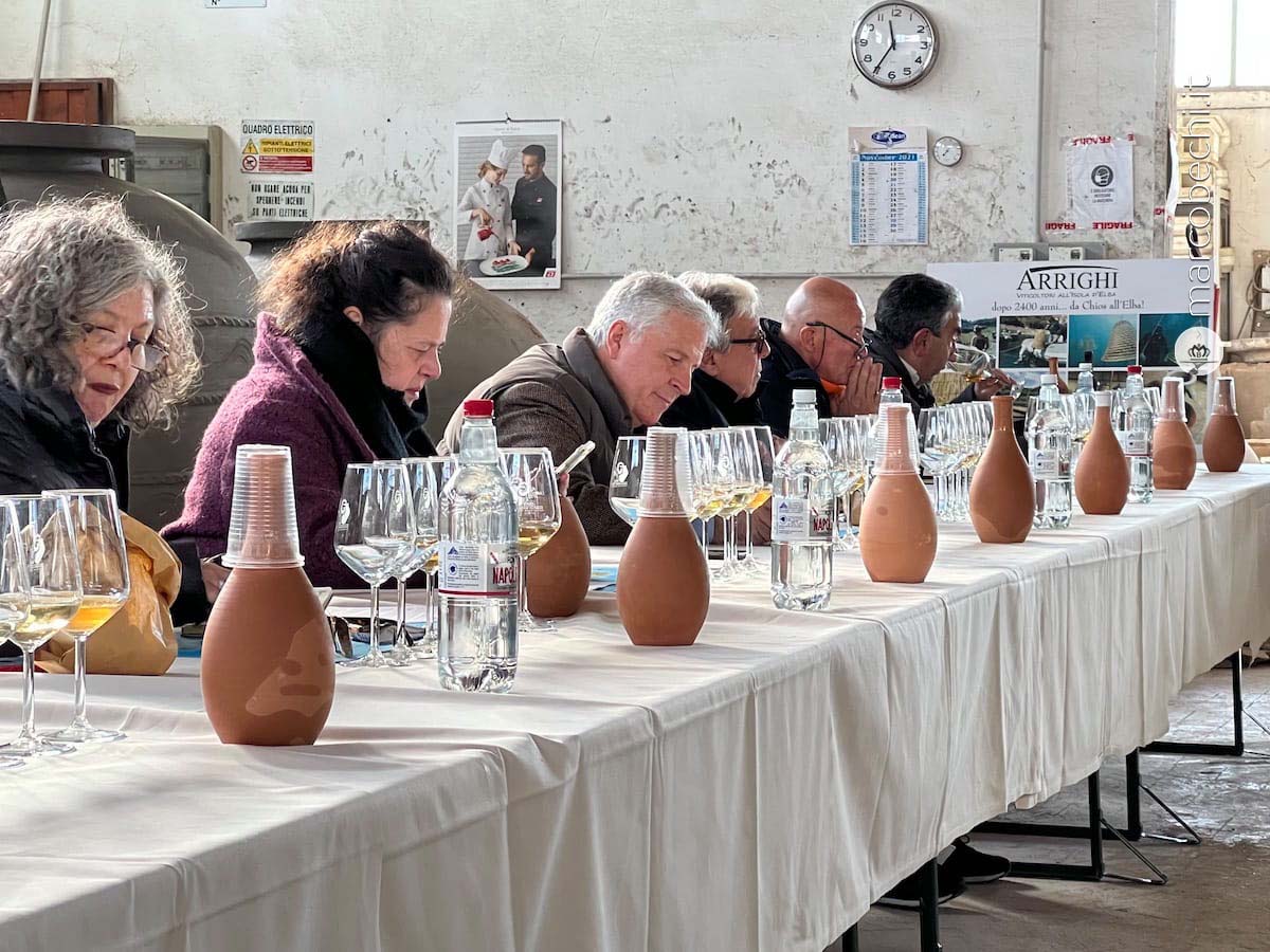 Un momento della degustazione