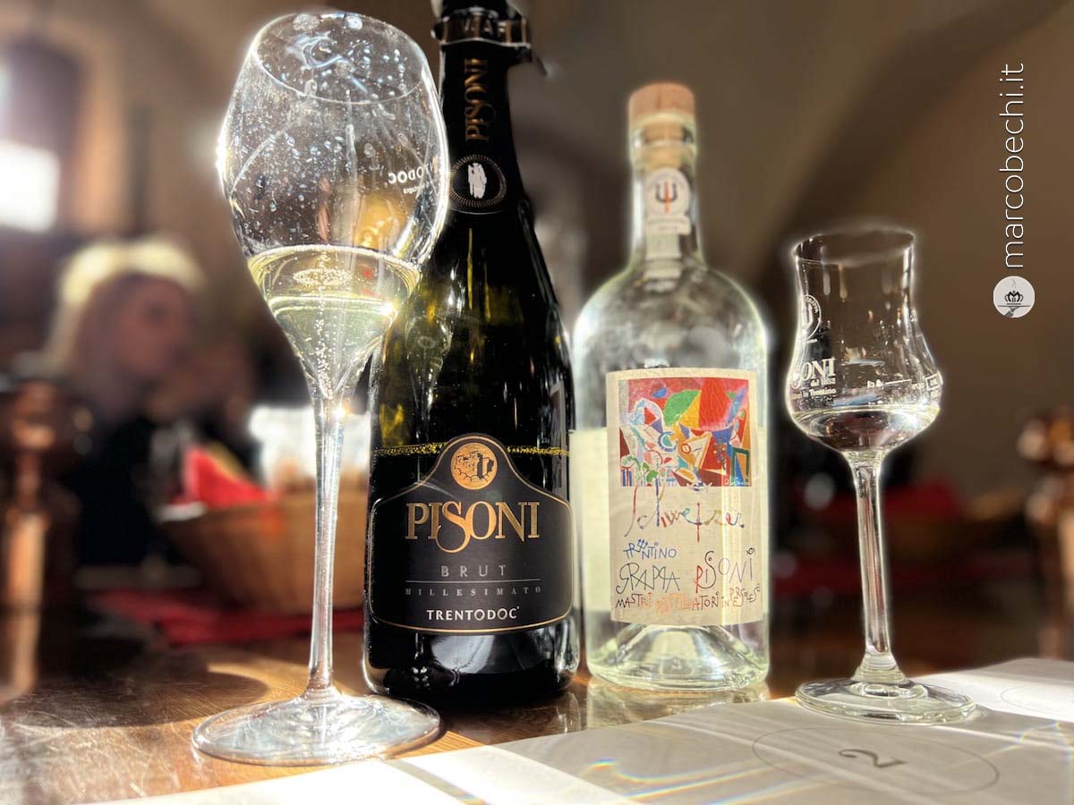 Lo spumante Trento Doc e la grappa di Pison