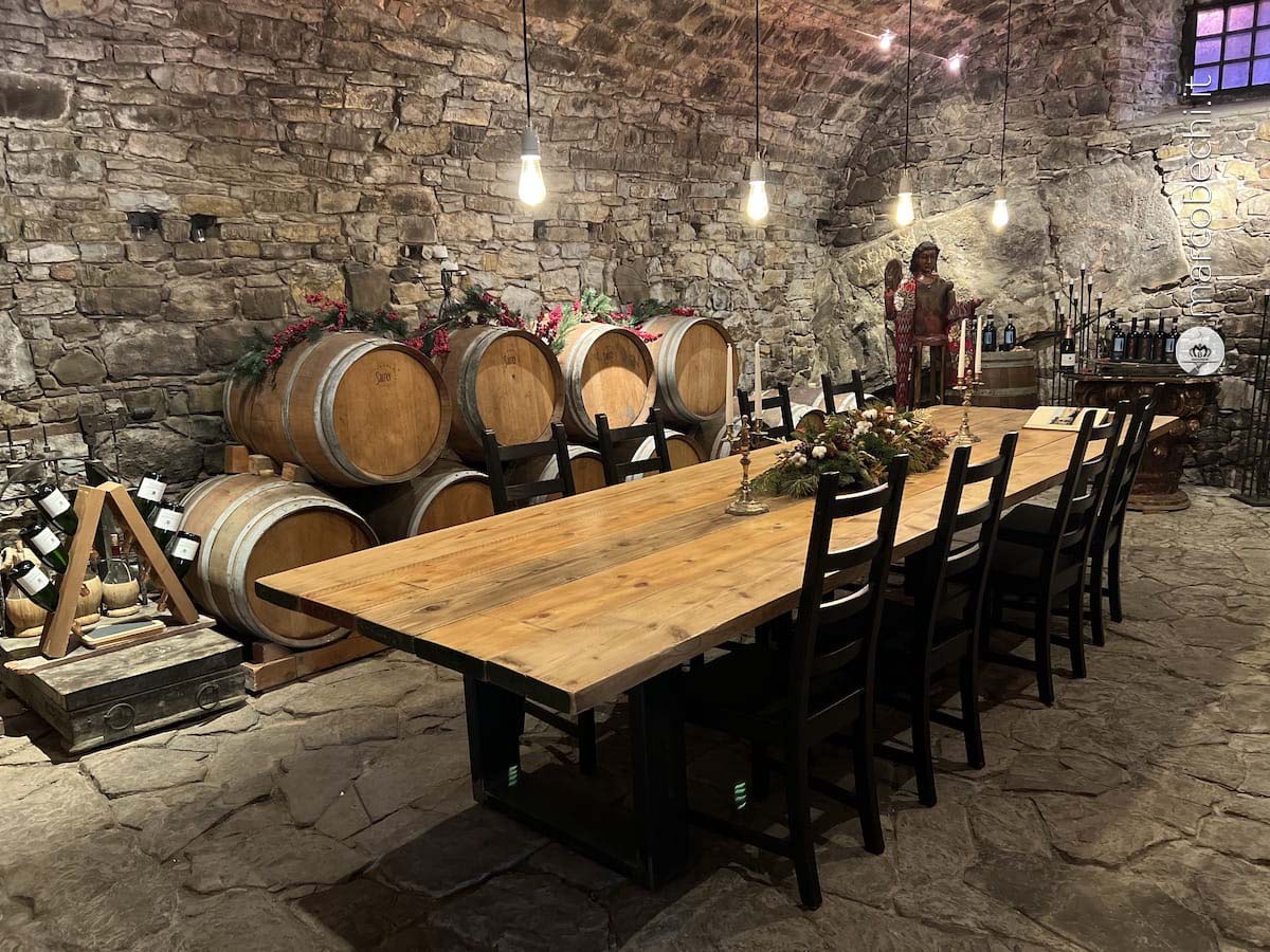 La sala degustazione nella cantina