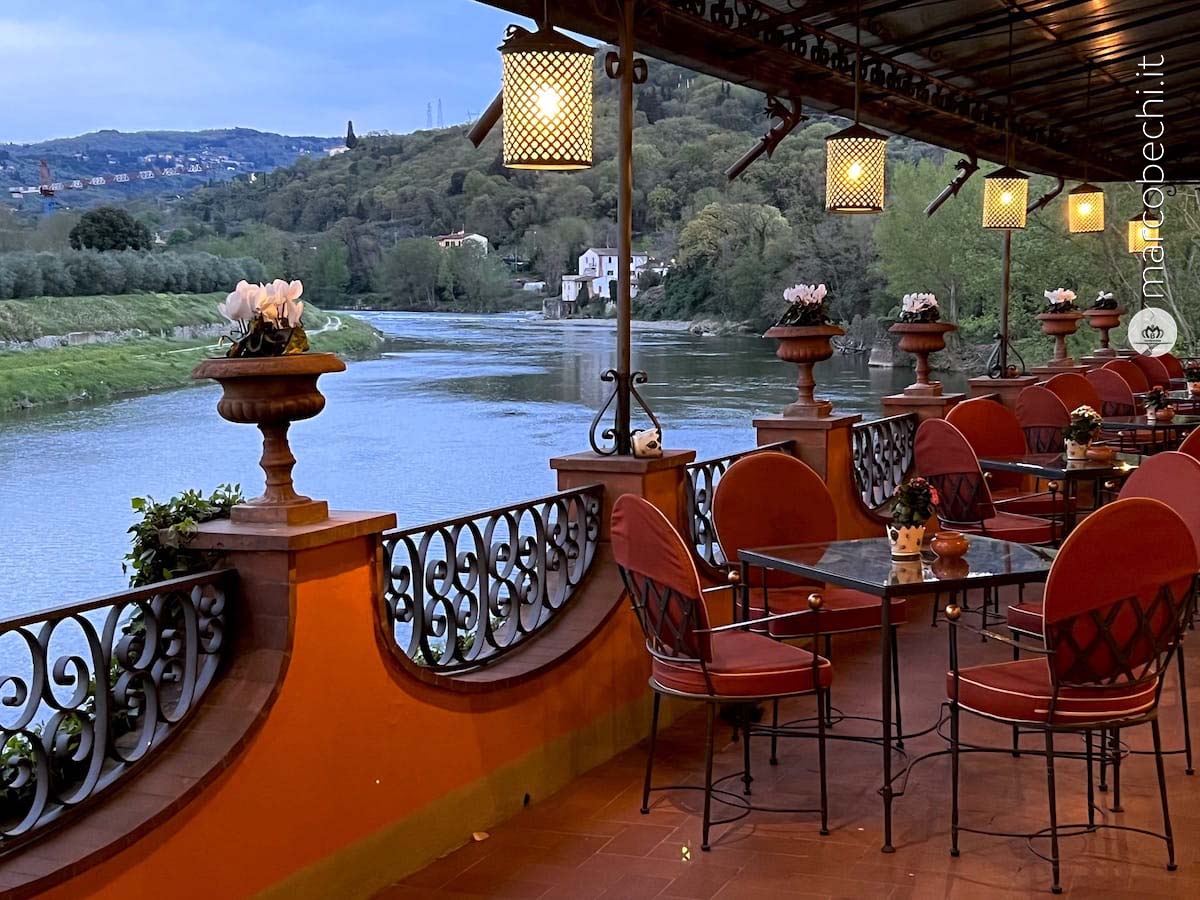 Villa La Massa, l'Arno dal Ristorante