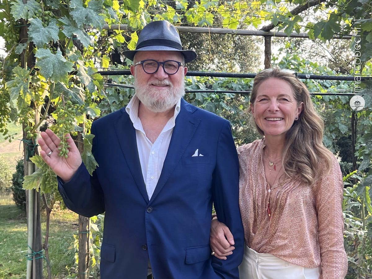 Marco Bechi e Veronica Passerin d'Entrèves alla vigna di Leonardo da Vinci
