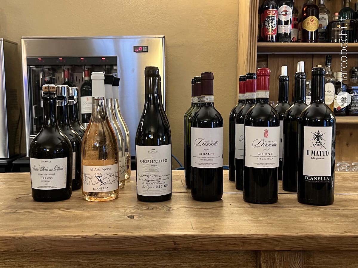 I vini degustati a Villa Dianella