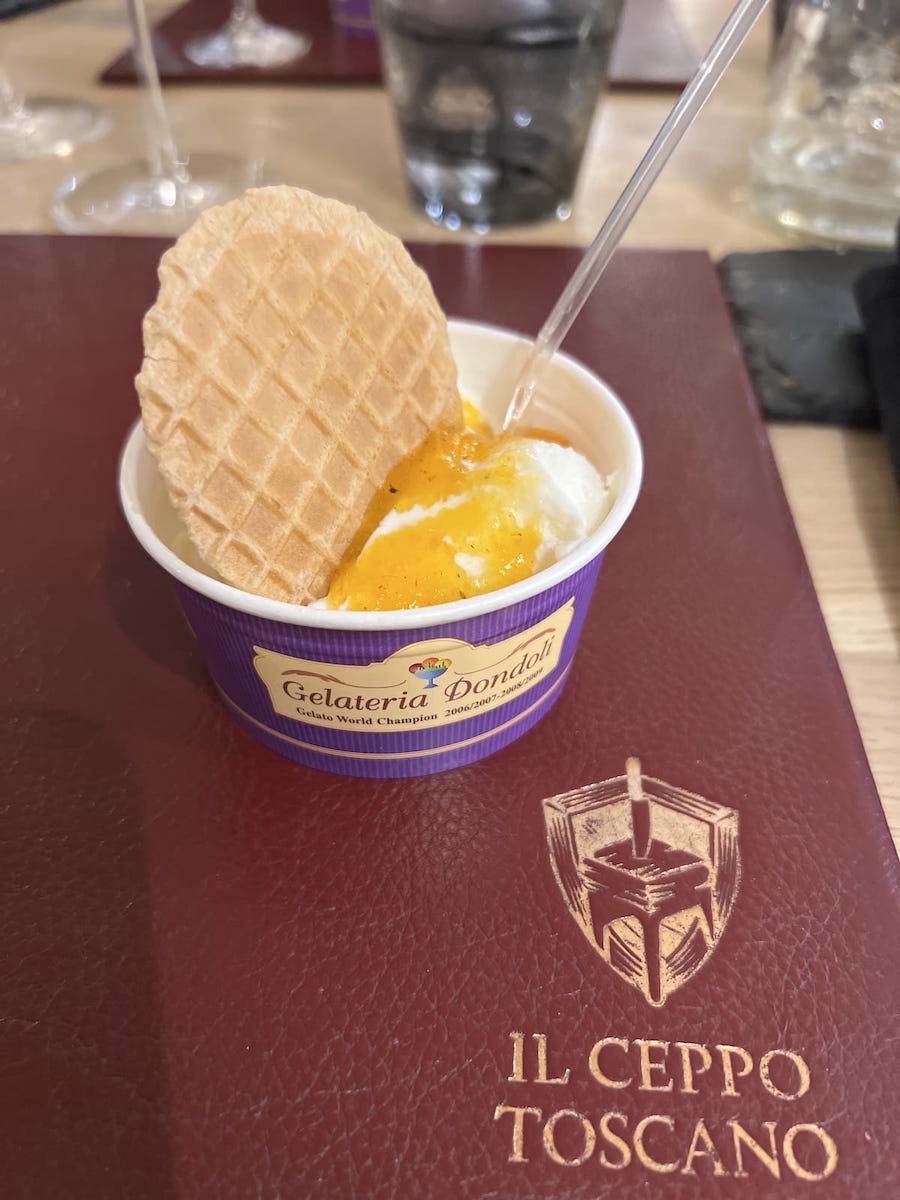 Fiordilatte con crema di cachi