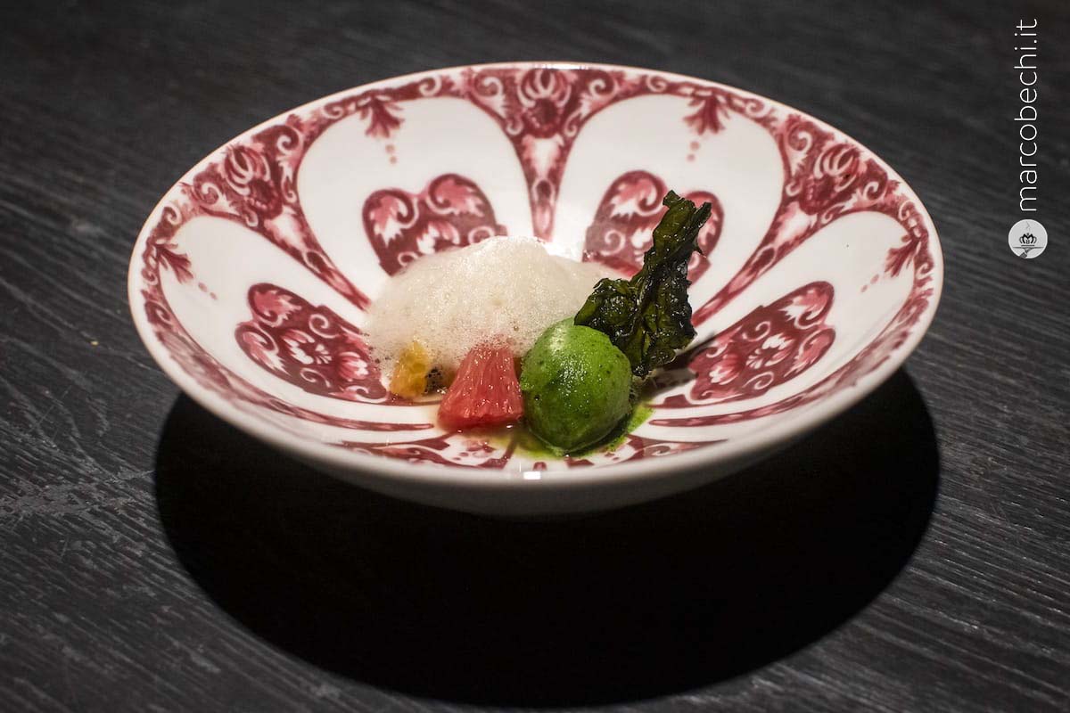 Pre dessert con cavolo nero e pompelmo