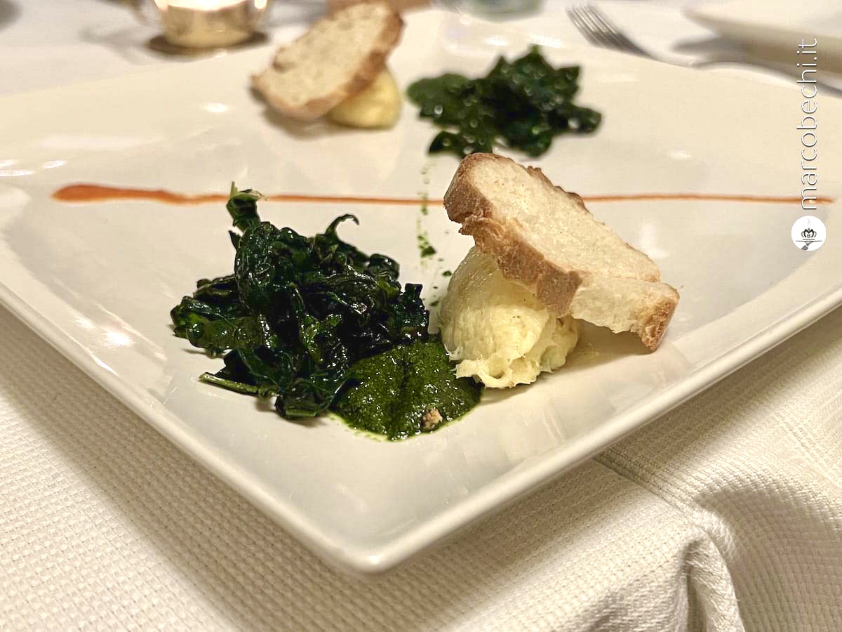 Baccalà mantecato allo zenzero su salsa di cavolo nero