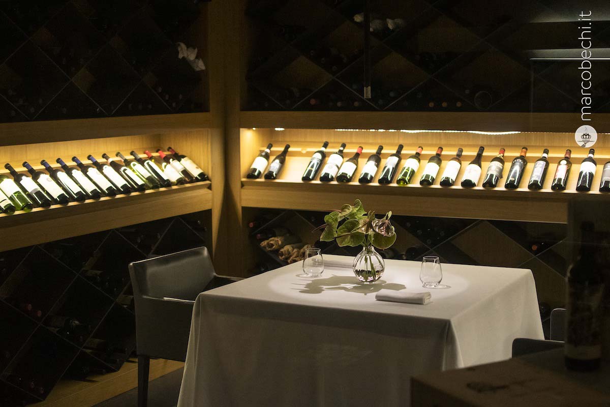 Il tavolo riservato in cantina