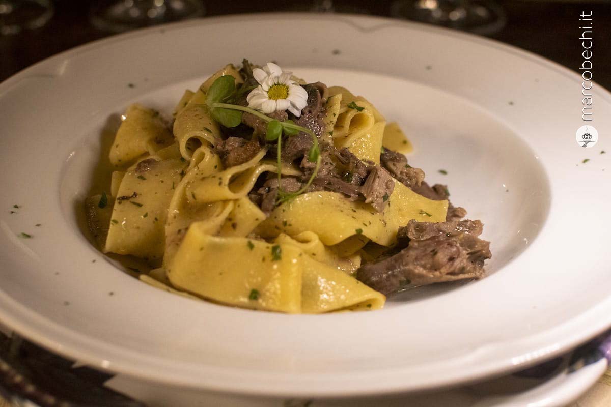 Pappardella rustica con ragù di piccione e profumo di artemisia