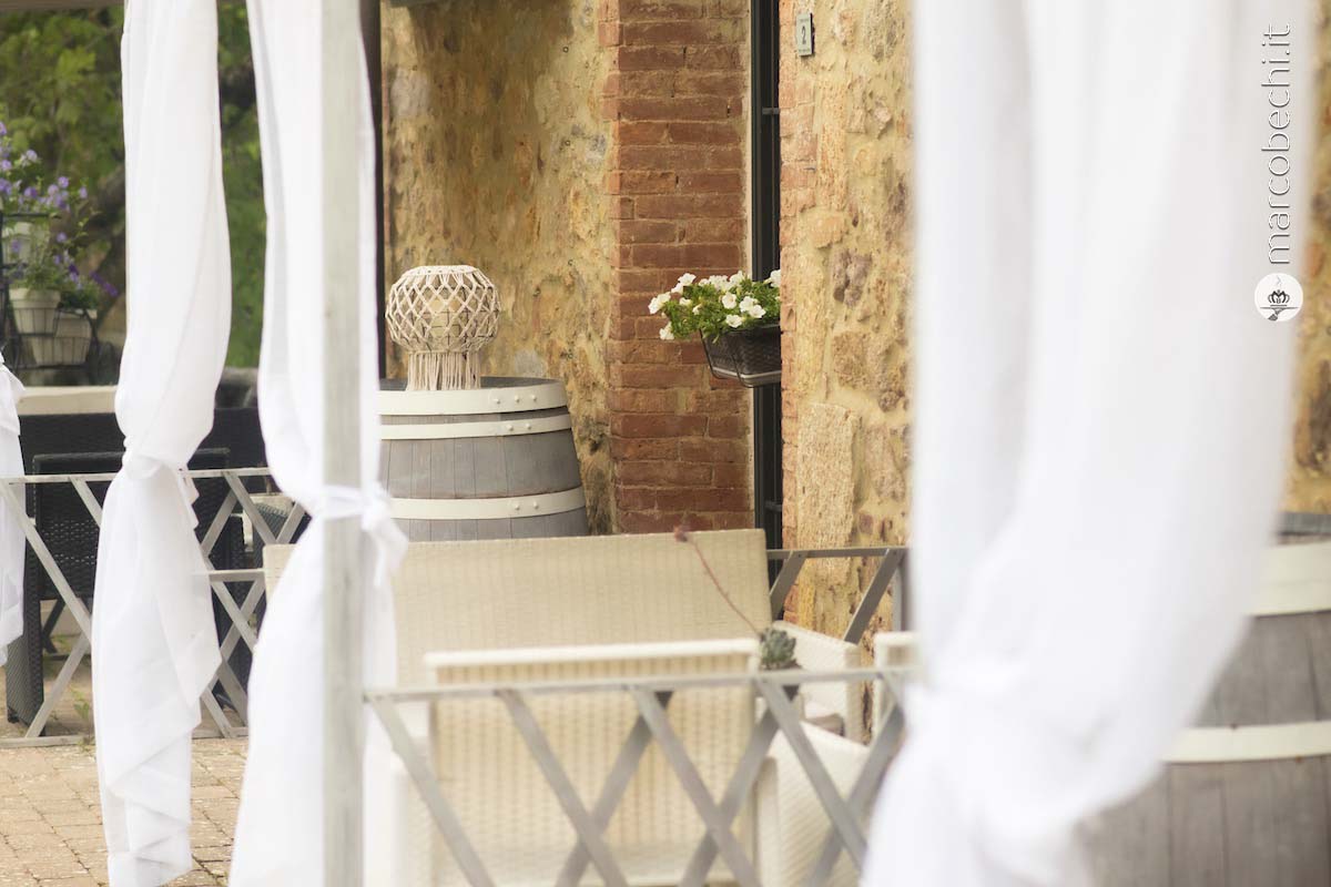 La visuale dell'ingresso dal privée