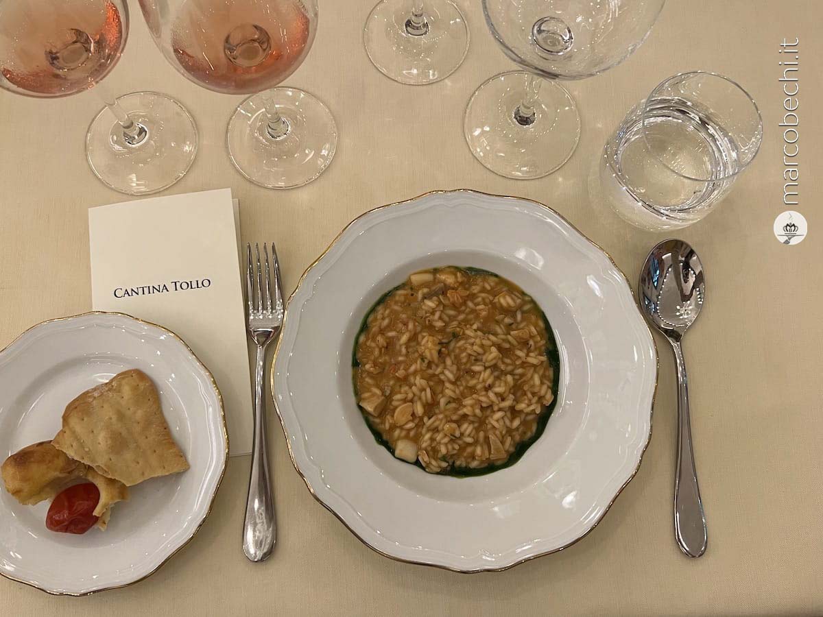 Risotto ai frutti di mare con crema al prezzemolo