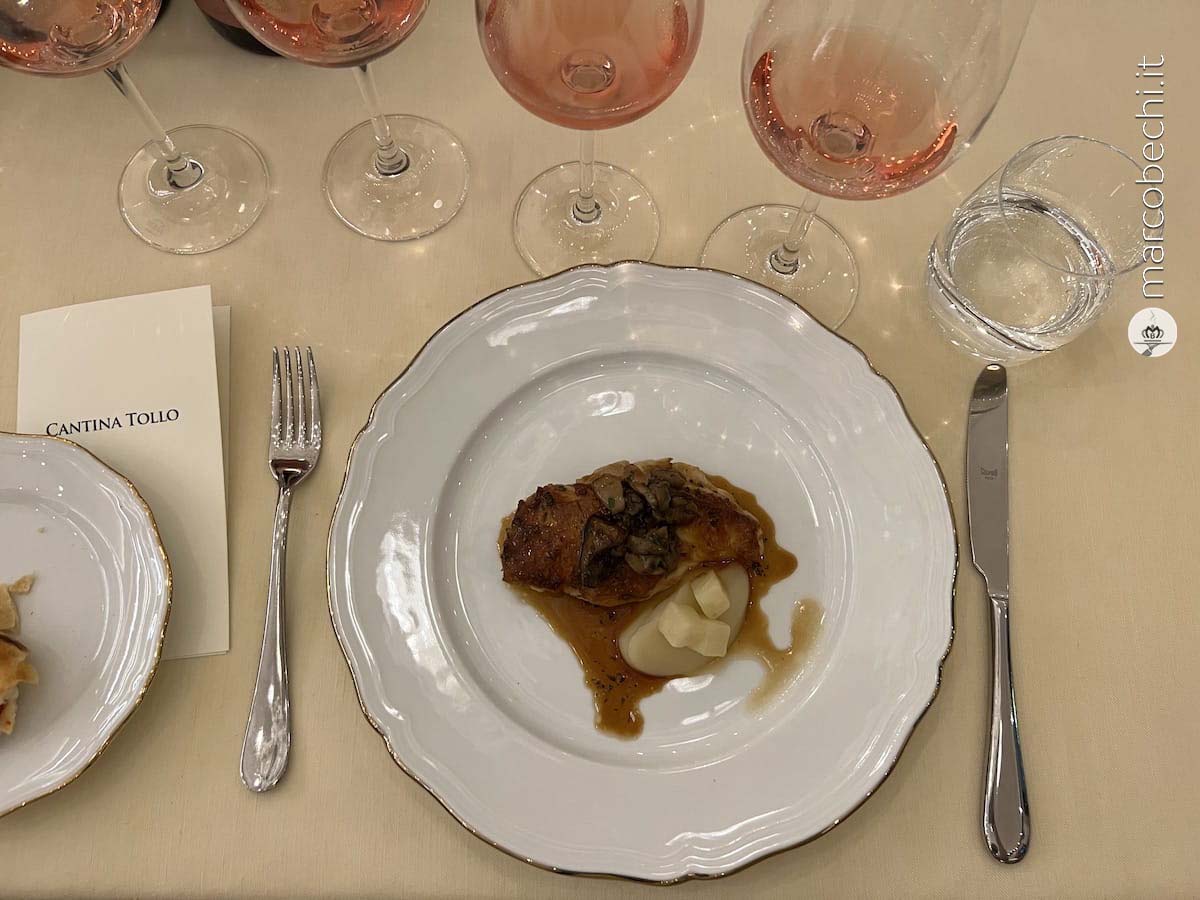 Suprema di faraona, sedano bianco e funghi primav