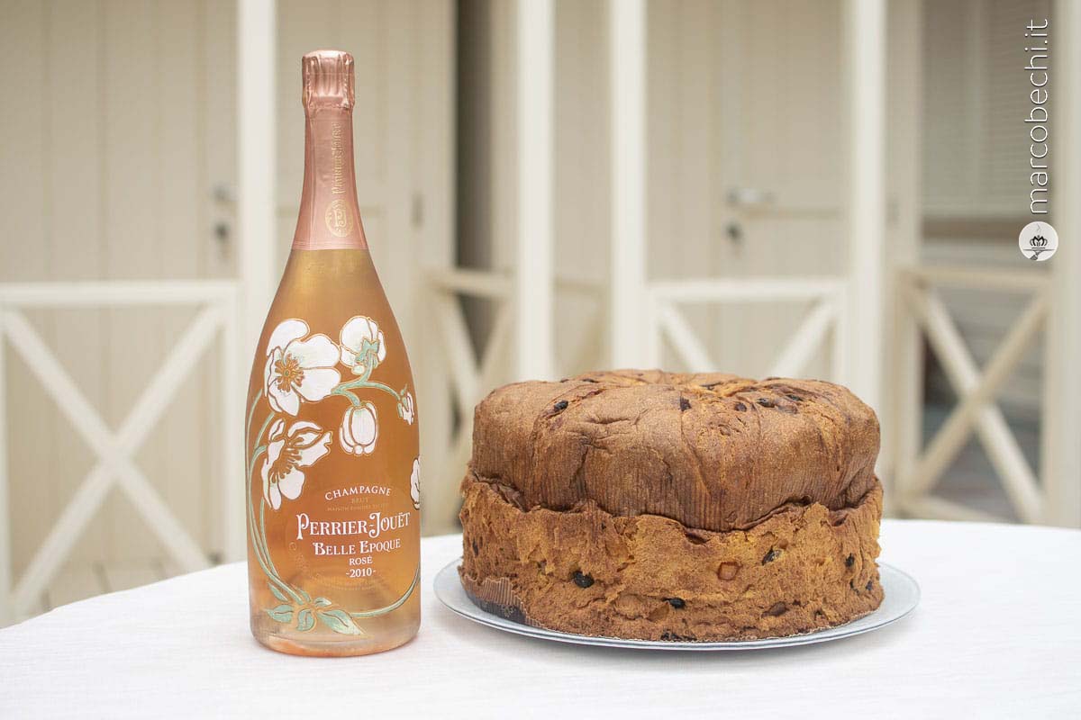 Perrier Jouet Belle Epoque Rosé con il panettone